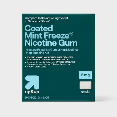 Coated Nicotine 2mg Gum Stop Smoking Aid - Mint Freeze - 160ct - up&up™