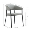 Sapphtopaz Modern Dining Chair with Curved Wraparound Open Backrest Upholstered Living Room Chairs Kitchen Chairs with Metal Legs for Dining Room, - 2 of 4