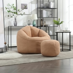 Airsurfer Bean Bag Chair for Adults with Footrest - Soft Padded Cover, Ideal for Bedroom, Dorm, Gaming or Living Room - 1 of 4
