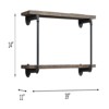 SEVOBAL Utility Storage Shelves Bookshelf Industrial Floating Shelves Set of 2, Mixed Material Wall Shelves for Modern Living Room, Gray, 45"*16"*4" - 3 of 4