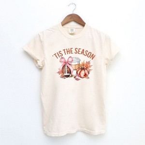 Simply Sage Market Women's Coquette Tis The Season Fall Short Sleeve Garment Dyed Tee - 1 of 4