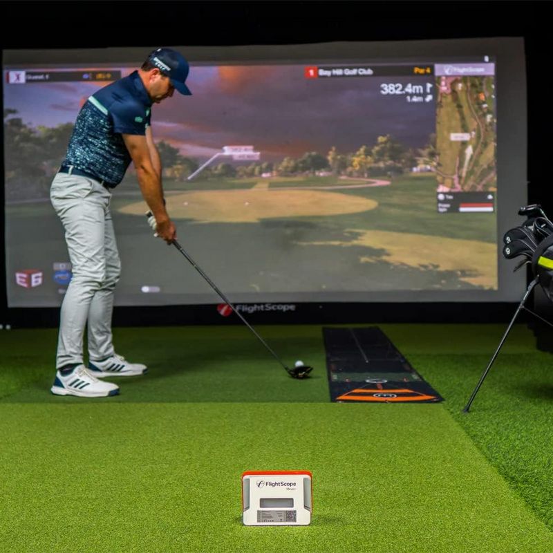 FlightScope Mevo+  Portable Golf Launch Monitor and Simulator | 20+ Full Swing and Short Game Data Parameters, 10 E6 Courses and 17 Practice Ranges, 5 of 11