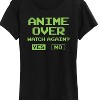 Women's Instant Message Anime Over Yes No Short Sleeve Graphic T-Shirt - Black - 2 X-Large - 2 of 4