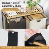 100L Metal laundry basket rack with wheels, paired with two laundry basket combinations - 4 of 4