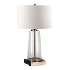 Hudson and Canal 27.5" Tall Table Lamp with Fabric Shade Seeded Glass - 2 of 4
