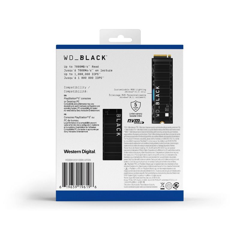 Western Digital 1TB SN850 PS5-Licensed Internal Gaming Drive with Heatsink, 4 of 10