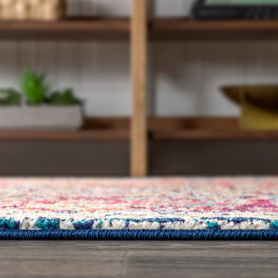 Cream and Orange Medallion Synthetic 8' x 10' Area Rug
