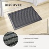 Evideco French Home Goods Durable Gray Striped Front Door Mat – 24"x16", Indoor/Outdoor, Non-Slip, Low Profile - 3 of 4