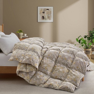 Twin Yellow Botanical Down Microfiber Comforter