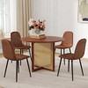 5-Piece Dining Set with Rubber Wood Round Table and 4 Comfortable Technology-Fabric Chairs - 2 of 4