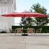 Outdoor Double-Sided Rectangle Market Umbrella, 15FT Large Patio Umbrellas With Base Included, Double-Topped Patio Umbrella for Poolside Lawn Backyard - 3 of 4
