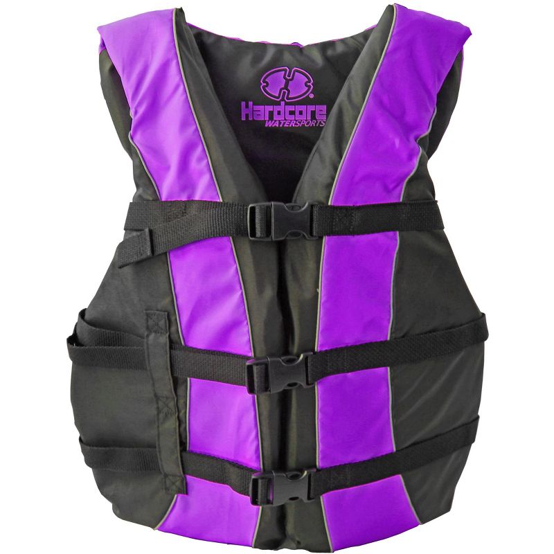 Hardcore life jacket 3 pack paddle vest for adults; Coast Guard approved Type III PFD life vest flotation device; Jet ski, wakeboard, hardshell kayak, 3 of 5