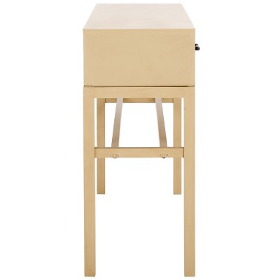 Ajana Natural Wood and Metal 2-Drawer Console Table