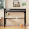 Twin Size Metal Loft Bed with Desk, Ladder and Guardrails - 2 of 4