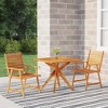 vidaXL Bistro Set Patio Table and Chairs Conversational Set Solid Acacia Wood - 33.5" Table Length 2 Items - 2 of 4