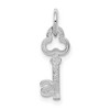 Black Bow Jewelry 14k White Gold, Hannah Collection, Mini Initial S Shamrock Key Charm - 3 of 4