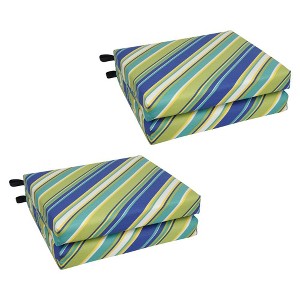 Blazing Needles, 20-inch by 19-inch Patterned Outdoor Chair Cushions (Set of 4) - 1 of 2