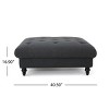 Tufted Square Ottoman Bench with Plush Upholstered Top and Sturdy Wooden Legs for Living Room -3irtyhousy - 4 of 4
