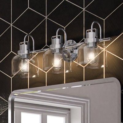 Urban Ambiance Luxury Modern Farmhouse Bath Light,  9''H x 24''W,  Brushed Nickel Finish, ULB2033