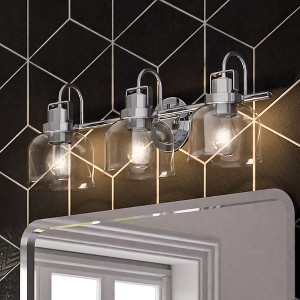 Urban Ambiance Luxury Modern Farmhouse Bath Light,  9''H x 24''W,  Brushed Nickel Finish, ULB2033 - 1 of 4