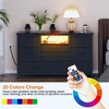 8-Drawer LED Dresser TV Stand with Power Outlet for 55'' TV - Wide Storage Chest for Bedroom, Living Room & Entryway, Wood Top Console Table - 3 of 4