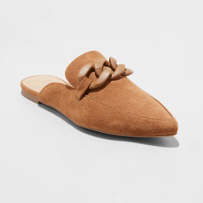 Women's Amber Slip-On Mule Flats - A New Day™ Cognac 9.5