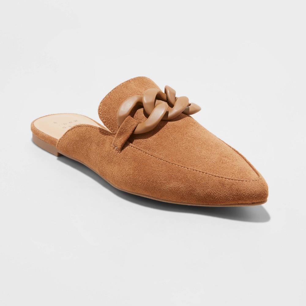 Women's Amber Slip-On Mule Flats - A New Day™ Cognac 7