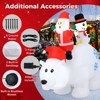 Tangkula 6 Ft Christmas Inflatable Santa Claus Penguin & Snowman Riding Polar Bear with Shaking Head Blow up Decoration Inflated Xmas Decoration - 3 of 4