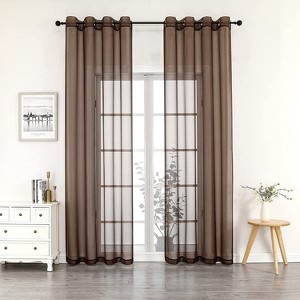 GoodGram Montauk Accents 2 Piece Grommet Top Summery Sheer Voile Window Curtain Panels For Extra Long & Taller Windows - 1 of 3