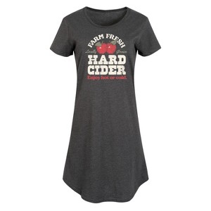 Women's - Instant Message - Farm Fresh Hard Cider Hot or Cold Graphic T-shirt Dress - 1 of 4