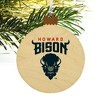 Howard University Bison Primary Logo Wood Christmas Tree Holiday Ornament - 4 of 4