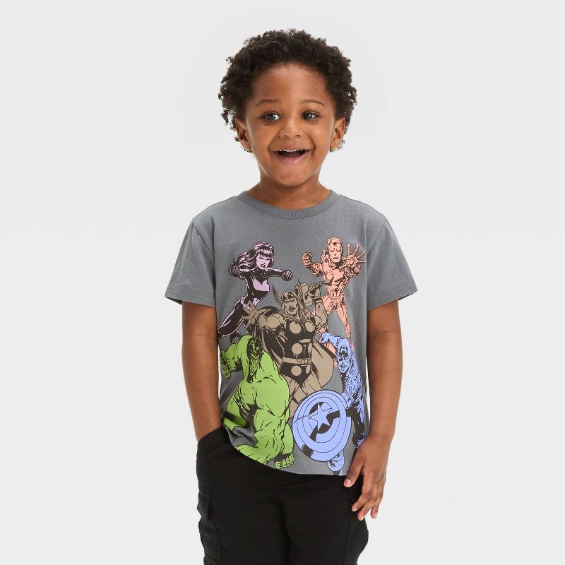 Toddler Boys&#39; Marvel Short Sleeve T-Shirt - Gray, 1 of 5