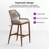 PURPLE LEAF Patio Sunbrella Bar Stools Set of 2 Handwoven Wicker Bar Height Stool Modern Aluminum Outdoor Wicker Barstools with Back and Cushion - 4 of 4