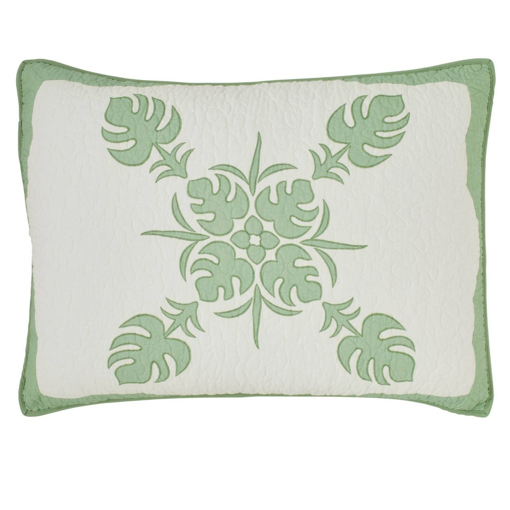 Photos - Bed Linen Tommy Bahama Standard Molokai Sham Bright Green: Cotton Embroidered, OEKO-TEX Certified, No Fill, 126 Thread Count 