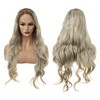 Unique Bargains Women's Long Body Wave Lace Front Wigs with Wig Cap 26" Brown Gold Tone 1 Pc - 3 of 4