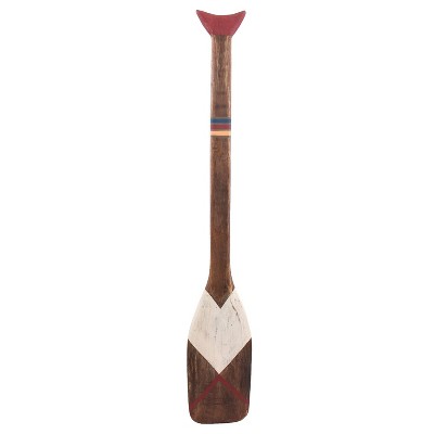 Beachcombers 43" Large Decorative Walnut Stain Wood Paddle Wall Hanging Figurine