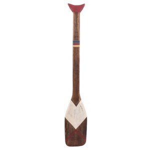 Beachcombers 43" Large Decorative Walnut Stain Wood Paddle Wall Hanging Figurine - 1 of 2