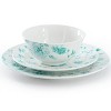 Martha Stewart Chinoserie 12 Piece Round Porcelain Dinneware Set in Teal - 2 of 4