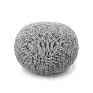 ARTPLAN Round Pouf Ottoman Home knit Floor Foot Pouf Woven Stool For Living Room, Lounge and Bedroom - 1 of 4