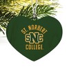 St. Norbert College Green Knights Logo Heart Love Wood Christmas Tree Holiday Ornament - 2 of 3
