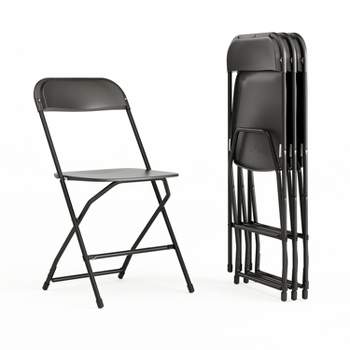 Flash Furniture Hercules Series Plastic Folding Chair - 4 Pack 650LB Weight Capacity
