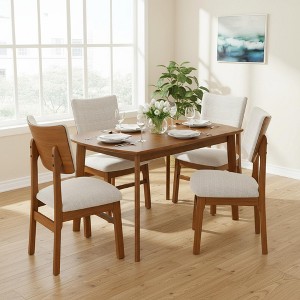 Homy Casa 5-Piece Wood Dining Set with Upholstered Chairs, Kitchen & Dining Room - 1 of 4