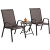 VYNXARIA 3 Piece Patio set,Outdoor Camping Chairs with Breathable Textilene Fabric,folding table with steel table top,2chairs and 1table set(Brown) - 2 of 4