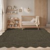 Modern Solid Scalloped Rugs for Living Room, Washable Non Slip Ultra Thin Soft Bedroom Rugs, Indoor Low Pile Large Carpet for Nursery Room - 3 of 4