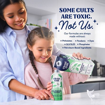 Clean Cult Fresh Basil All-Purpose Liquid Cleaner Refills - 32oz: Multi-Surface, Non-Porous, Countertops