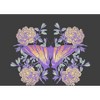Vintage Floral Gradient Butterfly Adult Crew Neck Short Sleeve Tee - 2 of 2