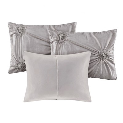 Dark Gray Reversible 6-Piece Daybed Cover Set with Tufted Detailing