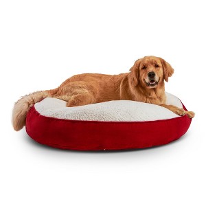Kensington Garden Scout Deluxe Faux Shearling Round Pillow Dog Bed - 1 of 4