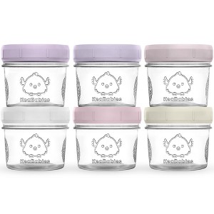 Prep Baby Food Storage Containers, 4oz & 8oz Leak-Proof, BPA Free Glass Baby Food Jars for Feeding - 1 of 4