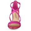Allegra K Women's Glitter Buckle Closure Crisscross Strap Block Heels Sandals - 3 of 4
